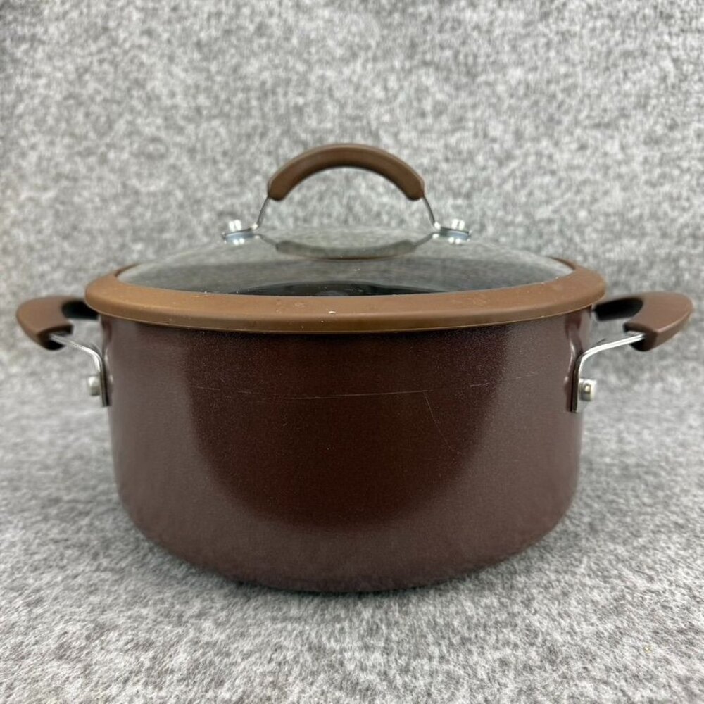 ✅Cooks Essentials 5qt Stock/Sauce-pot Strainer Lid NSF Certified Nonstick Brown - Picture 2 of 14